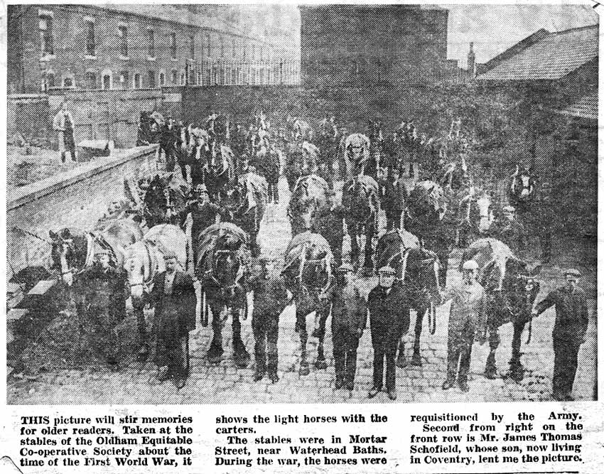 The Stables of the Oldham Equitable Co-operative Society circa 1914
