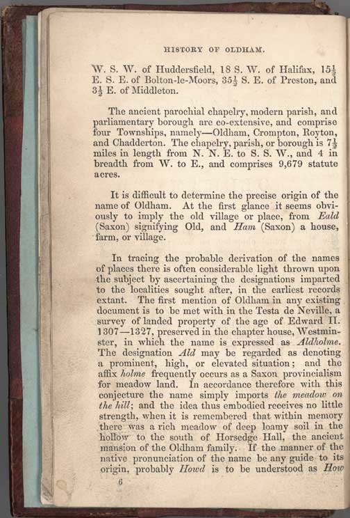 Historical Sketches of Oldham by Edwin Butterworth