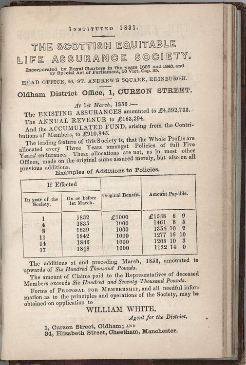 Historical Sketches of Oldham by Edwin Butterworth - adverts