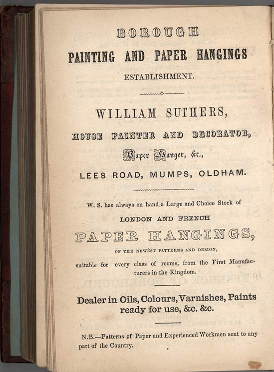Historical Sketches of Oldham by Edwin Butterworth - adverts
