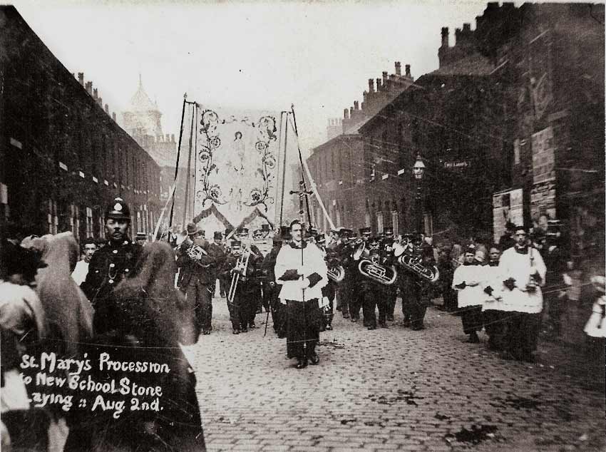 St Mary's (Catholic) Procession to New School Stone Laying : August 2nd, 1913