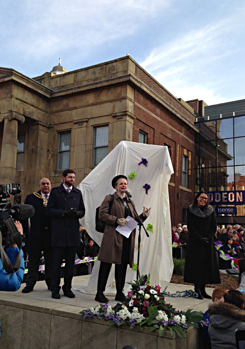 Unveiling Statue of Annie Kenney in Oldham