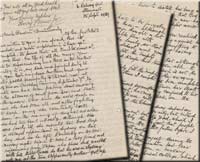 Pages from a letter written by young Harry Freame, to family in England,