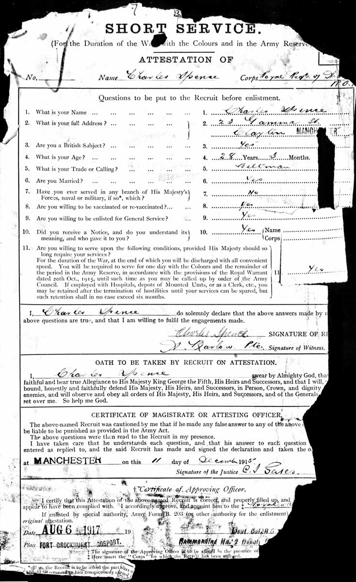 Service Record - casualty form
